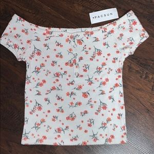 PACSUN ribbed off-shoulder top